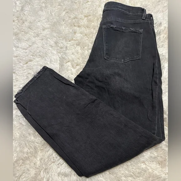 OLD NAVY Vintage Black Distressed Highrise Straight Denlm Jeans Sz.6X26 1/2** - Picture 7 of 8